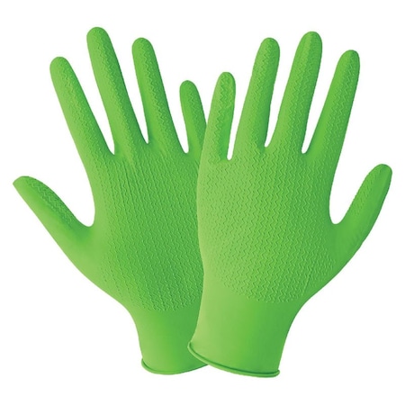 Global Glove Disposable Gloves, 6 mil Palm, Nitrile, Powder-Free, XL, 100 PK, Hi-Vis Green 945PF-XL